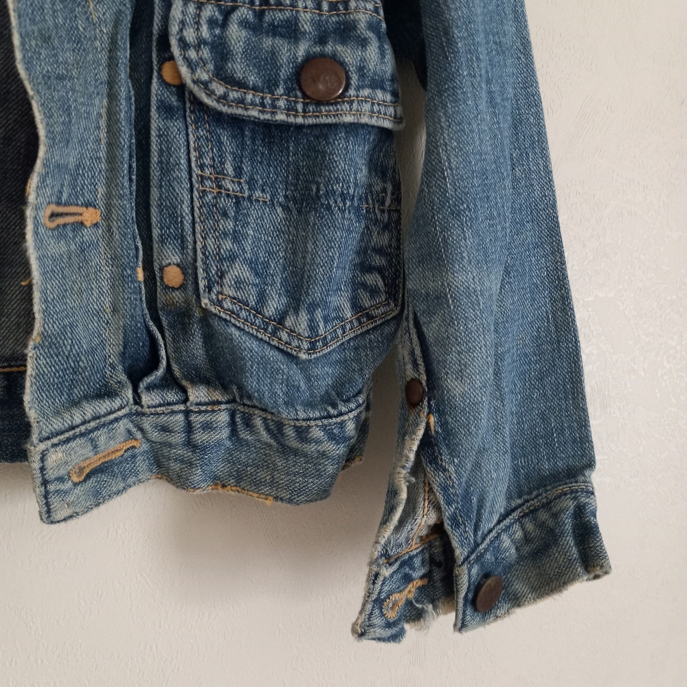 Vintage 70s Denim Rare Wrangler Blue Bell 6 Boys Jeans Trucker Jacket Kids - Picture 6 of 7